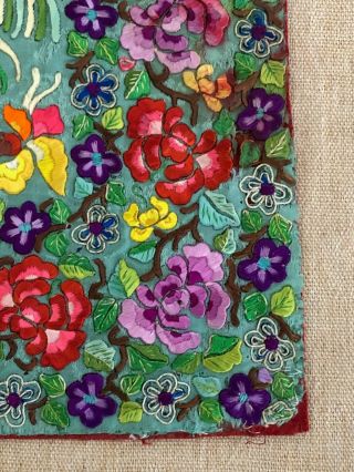 Chinese Vintage Embroidery - Brightly Colored Wedding Panel Folk Art 8