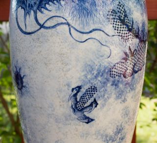 Chinese Blue & White Porcelain Dragon Vase Lamp 9