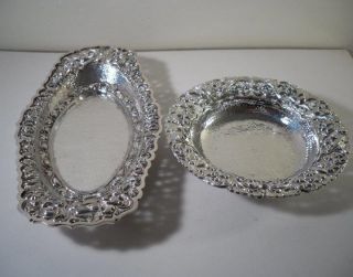 Two Good Quality Oriental Style Silver Dishes : Singapore C1900