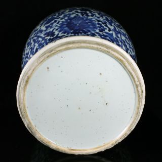 Large 18th c.  Chinese Blue & White Porcelain Vase Urn Lotus Jar Kangxi? 9