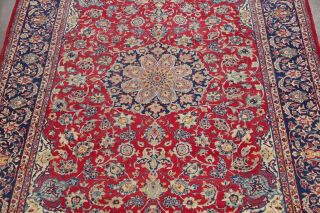 VINTAGE Traditional Floral Persian RED BLUE Area Rug Oriental Hand - made 9 ' x12 ' 4