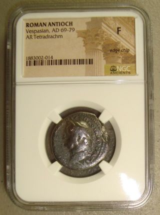 AD 69 - 79 Vespasian Ancient Roman Provincial Silver Tetradrachm NGC 3