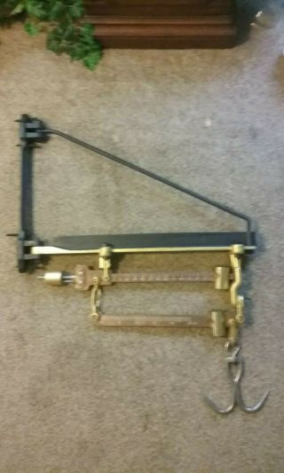 Vintage 1800 ' s Howe Wall Mount Scale Railroad 600 lb.  Balance Scale Restored 6