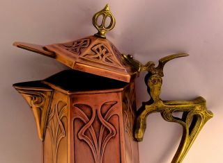 Exceptional WMF Secessionist Art Nouveau Copper Jug,  Pitcher 4