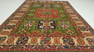 8 ' 2 x 5 ' 5 Green Vintage Kazak Serapi Afghan Rug Persian Heriz Wool Area Rug 810 2