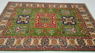 8 ' 2 x 5 ' 5 Green Vintage Kazak Serapi Afghan Rug Persian Heriz Wool Area Rug 810 4