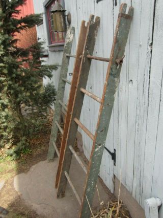 Old wood barn Ladders Vintage farm Extension ladders All Pair 2