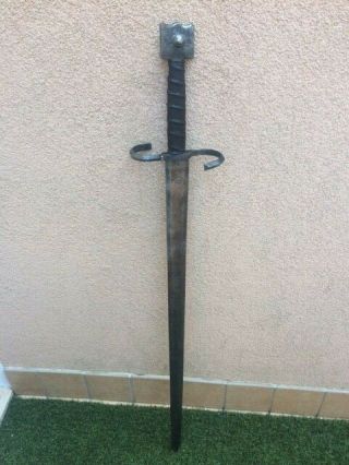 Rare venetian medieval schiavonesca war sword XV schiavona medieval sword rapier 7