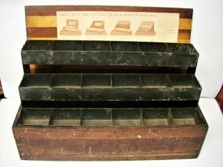 Antique Ferry Morse Seed Co.  Store Counter Display Seed Box W/ Trays
