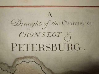 1720sRARE JAMES KNAPTON XL - NAUT.  MAP ST.  PETERSBURG BAY,  KRONSTADT,  LENINGRAD,  RUSSIA 2