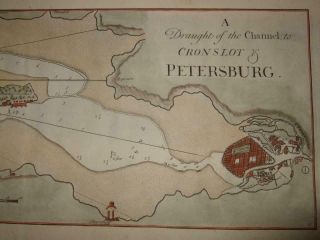 1720sRARE JAMES KNAPTON XL - NAUT.  MAP ST.  PETERSBURG BAY,  KRONSTADT,  LENINGRAD,  RUSSIA 6
