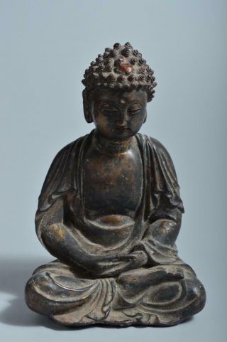 T3534: Japanese Copper Buddhist Statue Sculpture Ornament Buddhist Art