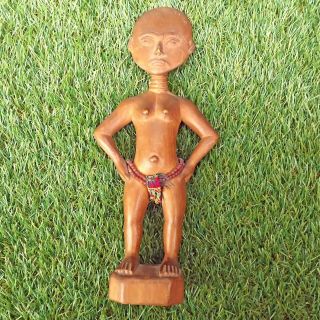 Pair Carved Wood African Ashanti Figures - Ashanti Fertility,  Tribal Drummer 5