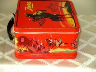 1966 - ZORRO RED LUNCHBOX & RED THERMOS - ALADDIN - WALT DISNEY - 1 - OWNER SET - EXC 7