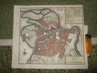 1770s,  L - Map/plan St.  Petersburg,  Leningrad,  Russia,  Russie,  Russland,  Newa,  Neva