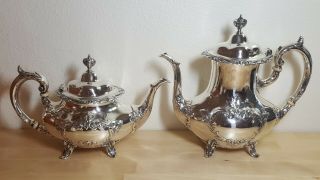 Reed & Barton Sterling Silver Tea Set Burgundy Teapot Sugar Creamer 5pc 2