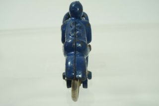 Antique HUBLEY Speed Motorcycle Blue 8 Cast Iron Toy Racer Racing Nickel Wheels 4
