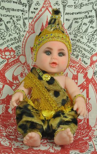 Luk Thep Child Angel Spirit Doll Thai Amulet Talisman Wealth Lucky White Magic 8