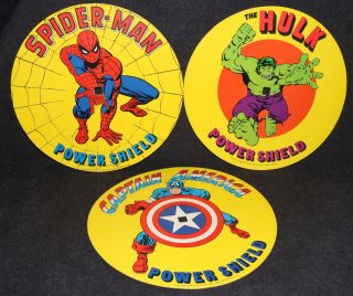 Marvel Heroes Spider - Man Hulk Captain America 1976 Funstuf X3 Power Shield