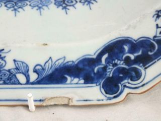 LARGE 18TH C CHINESE PORCELAIN BLUE & WHITE CARP DUCK BIRD PLATTER 5