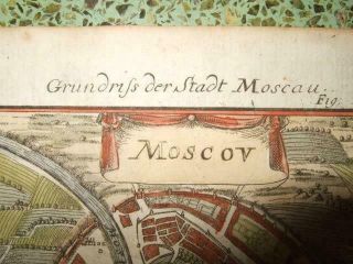 1686,  MAP/PLAN OF MOSCOW,  KREMLIN,  RUSSIA,  MOSKVA,  KITAY - GOROD,  RED SQUARE,  ST BASIL ' S 2