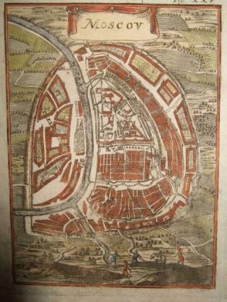 1686,  MAP/PLAN OF MOSCOW,  KREMLIN,  RUSSIA,  MOSKVA,  KITAY - GOROD,  RED SQUARE,  ST BASIL ' S 3