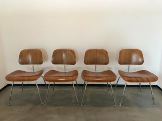 4x Vintage Herman Miller Eames Molded Plywood Lounge Chairs