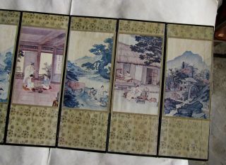 Vintage Korean Old Life Style 8 Panel Folding Screen:9.  5 
