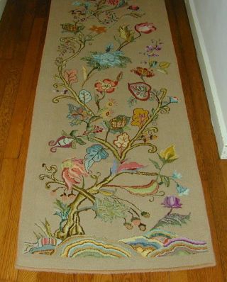 Antique Wool Hand Hooked Tree Of Life Design 11 