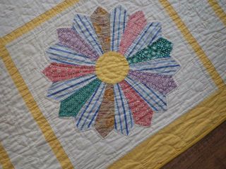 Expert Quilting SUMMER COTTAGE Vintage 30s Marigold TRELLIS Dresden Plate QUILT 4