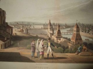 1814,  XXL - VIEW,  OF MOSCOW FROM THE KREMLIN,  RUSSIA,  MOSKVA,  OLDCOLOR,  MOSKAU,  MOSCOVIE 4