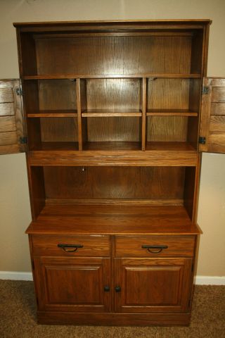 Ranch Oak Buffet and bookcase with doors 2