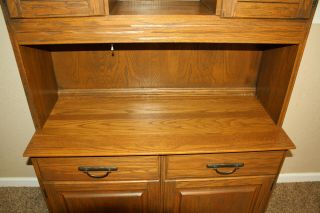 Ranch Oak Buffet and bookcase with doors 5