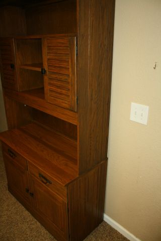 Ranch Oak Buffet and bookcase with doors 6