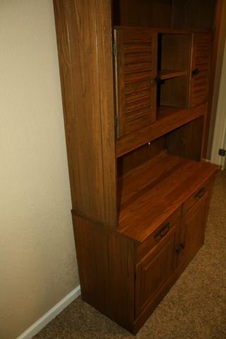 Ranch Oak Buffet and bookcase with doors 7