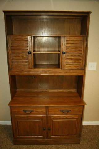 Ranch Oak Buffet and bookcase with doors 8