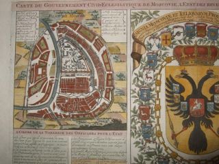 1718,  L - MAP,  COATS O.  ARMS RUSSIA,  PLAN MOSCOW,  ST.  PETERSBURG,  RUSSIAN GOVERNMENT,  CZAR 5