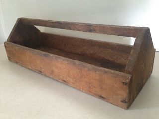 Vintage Antique Wooden Tote Tool Carrier 2