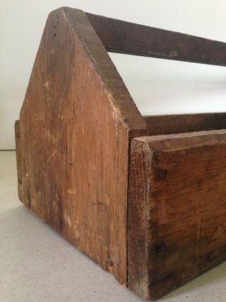 Vintage Antique Wooden Tote Tool Carrier 3