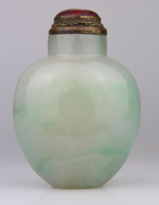 Antique Chinese Carved Green Jade Snuff Bottle Early 19th Qing 3