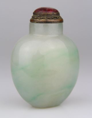 Antique Chinese Carved Green Jade Snuff Bottle Early 19th Qing 4