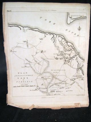 1807 Revolutionary War Map Attack Plan York,  Virginia,  Pub.  By C.  P.  Wayne