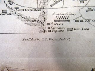 1807 REVOLUTIONARY WAR Map attack Plan York,  Virginia,  PUB.  BY C.  P.  Wayne 3