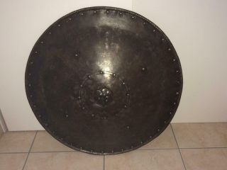 Antique iron medieval large shield armor XVII c helmet 7