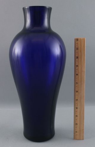 Large 16inch Antique Chinese Cobalt Blue Peking Glass Vase,