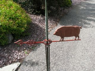 Old Small Hollow Pig Lightning Rod Weather Vane 2