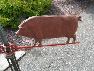 Old Small Hollow Pig Lightning Rod Weather Vane 3