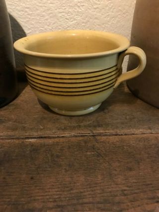 Antique Early Child’s Chamber Pot With Six Brown Strioes