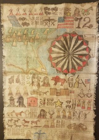 Planes Ledger Art.  Winter Count - Early To Mid 1900s.