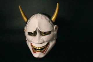 MSK89 Japanese old Wooden Hannya mask (female demon ' s) Noh w/cloth Kagura 11